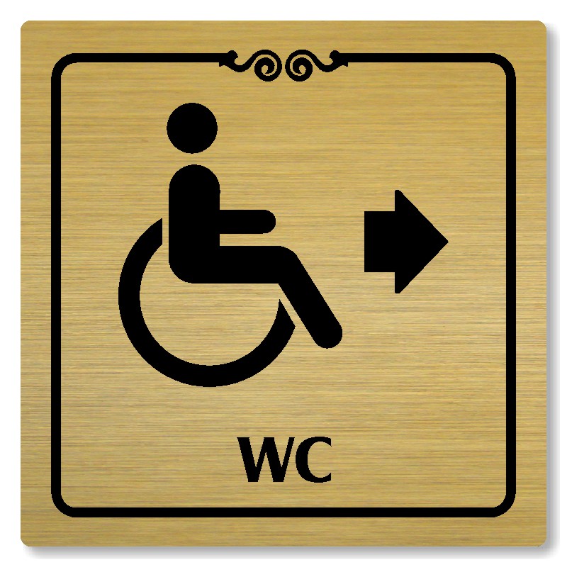 WC invalidé vpravo, 118x118mm, zlatá, Texas